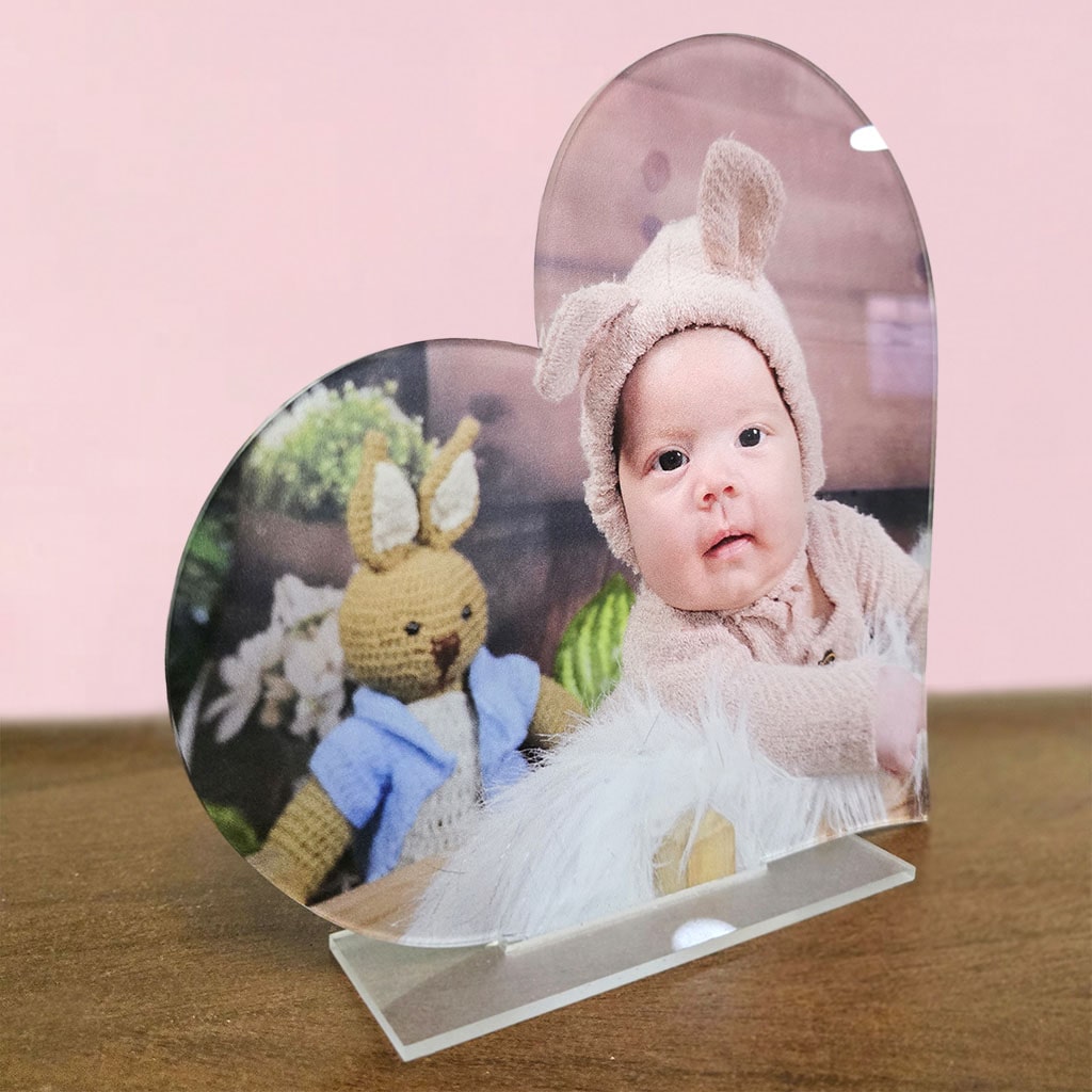 Acrílico corazón decorativo con base - Imagen 2